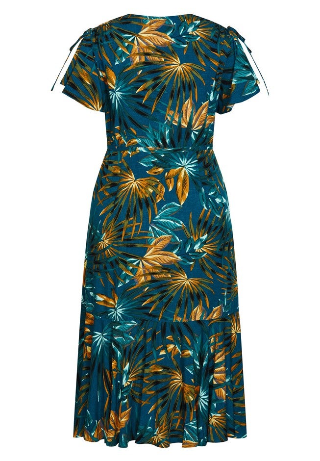 Fiesta Print Maxi Dress - teal, BLUE, alternate image number 5