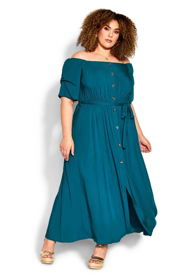 Tropical Tie Maxi Dress - harbor blue, BLUE, hi-res image number null