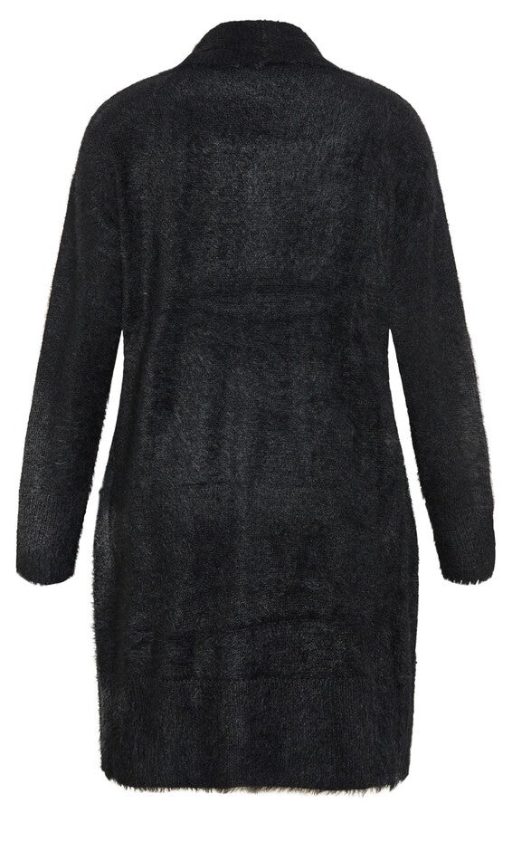 Fluffy Cardigan - black, BLACK, alternate image number null