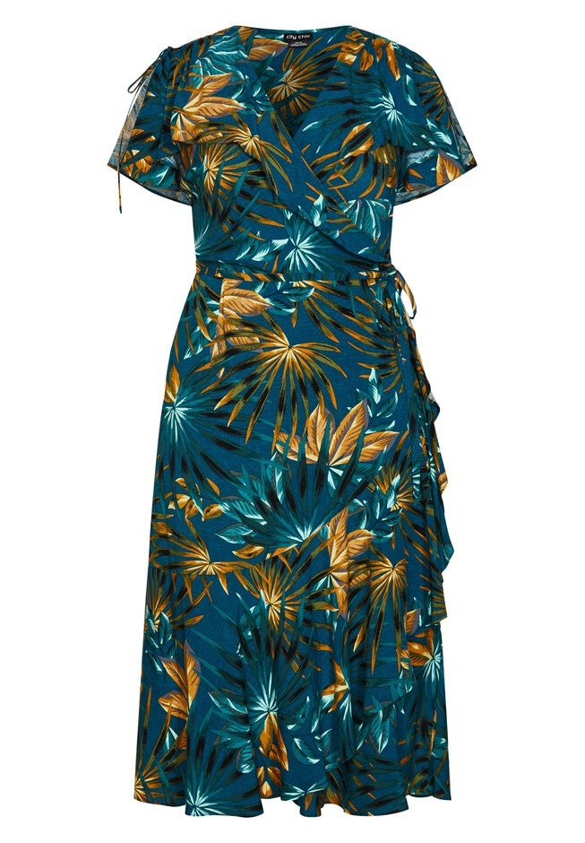 Fiesta Print Maxi Dress - teal, BLUE, alternate image number 4