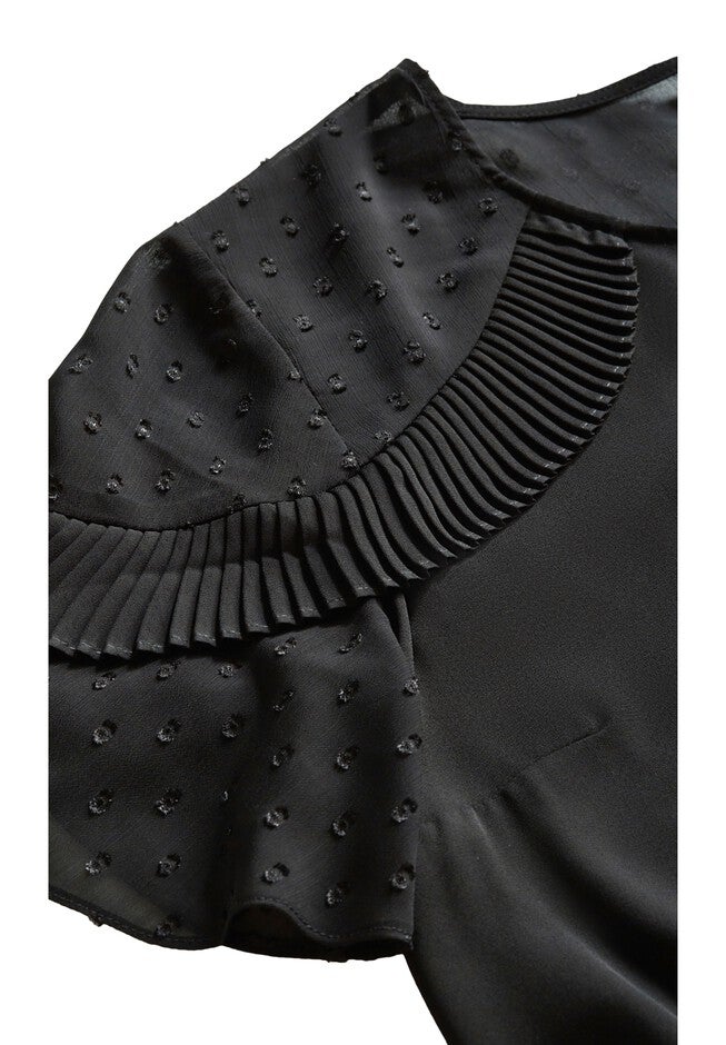 Clara Frill Overlay Top - black, BLACK, alternate image number null