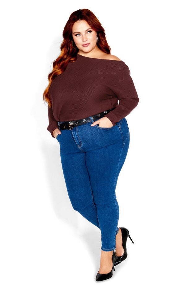 Lean In Sweater - bordeaux, RED, alternate image number 3