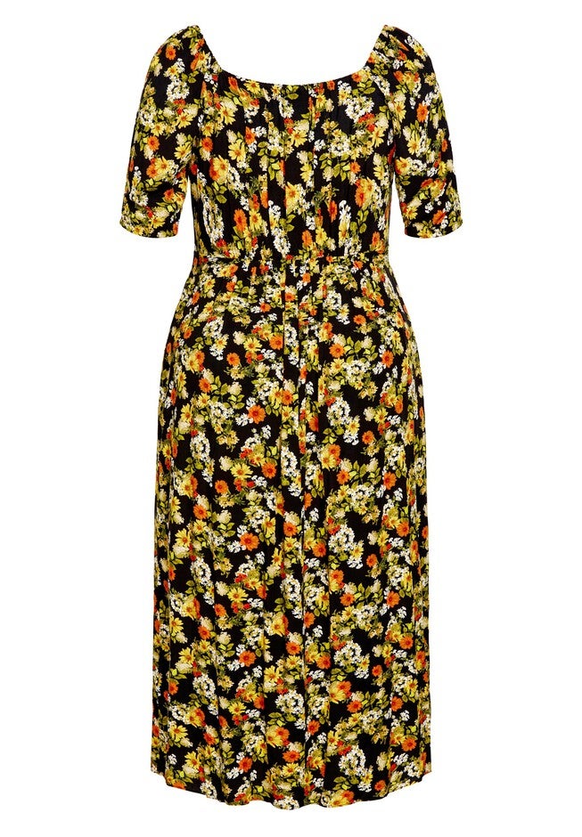Villa Capri Print Maxi Dress - sunset floral, BLACK, alternate image number 6