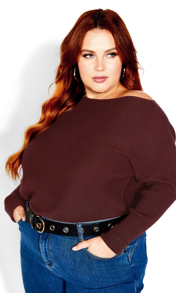 Lean In Sweater - bordeaux, RED, hi-res image number 0