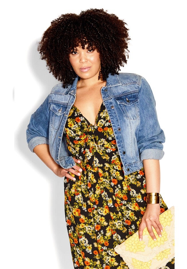 Villa Capri Print Maxi Dress - sunset floral, BLACK, alternate image number 3