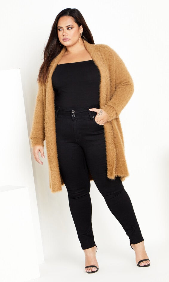 Fluffy Cardigan - caramel, BROWN, alternate image number 5