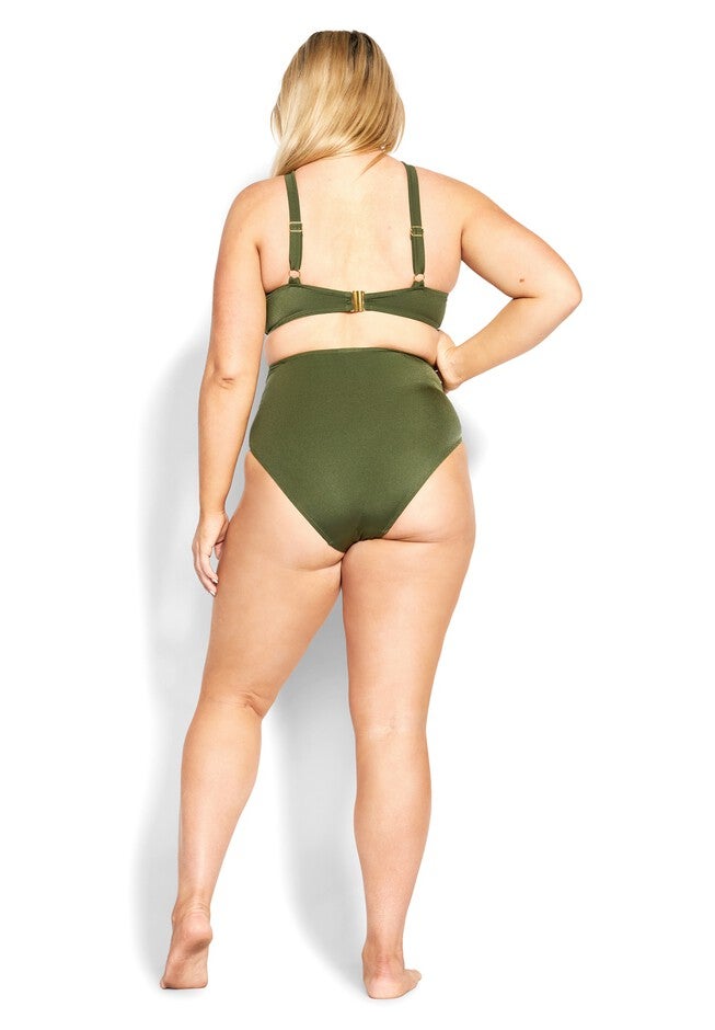 Alena Hi Waist Bikini Brief - olive, GREEN, alternate image number 3