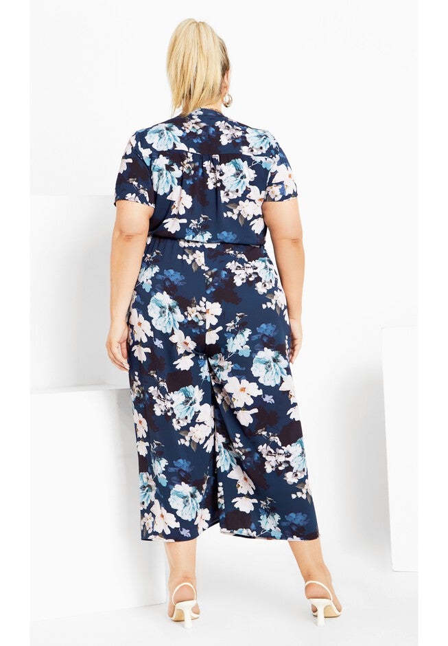Alycia Print Jumpsuit - navy, BLUE, on-hover image number null