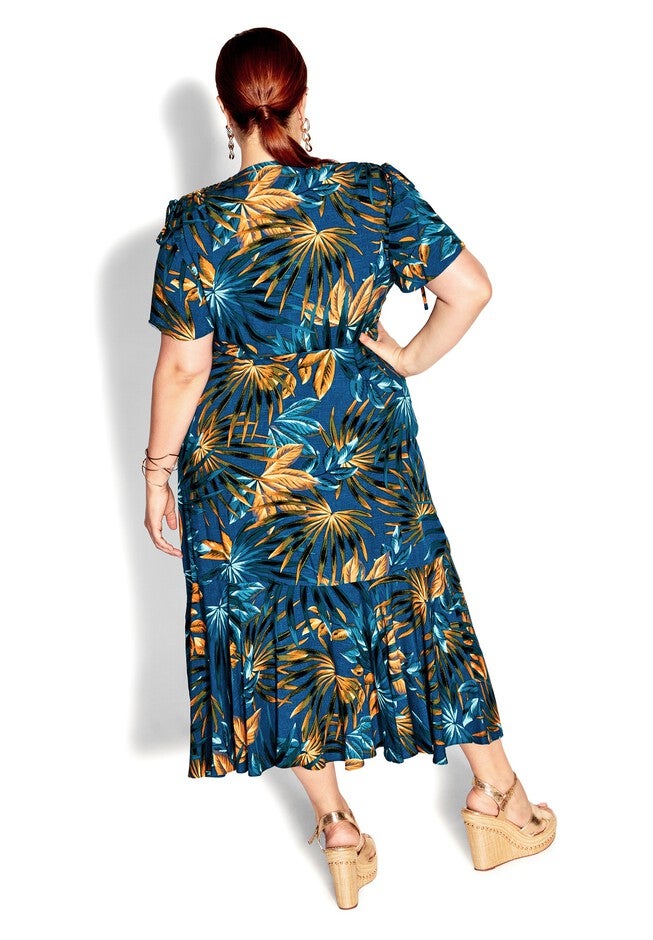 Fiesta Print Maxi Dress - teal, BLUE, alternate image number 3
