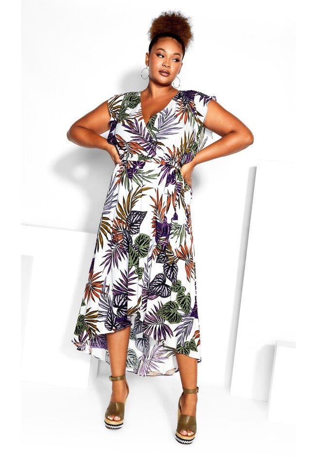 Cassie Print Maxi Dress - ivory, WHITE, hi-res image number null
