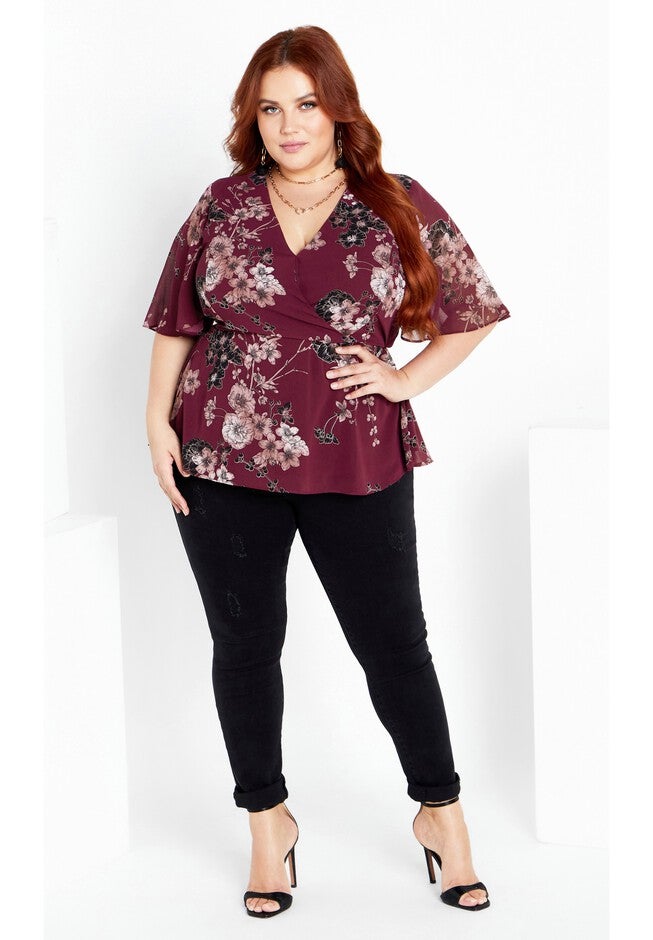 Blossom Love Top - ruby, RED, on-hover image number 1