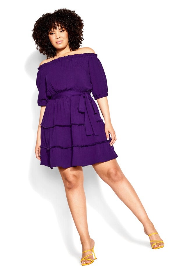 Fiesta Fringe Dress - acai, PURPLE, hi-res image number null