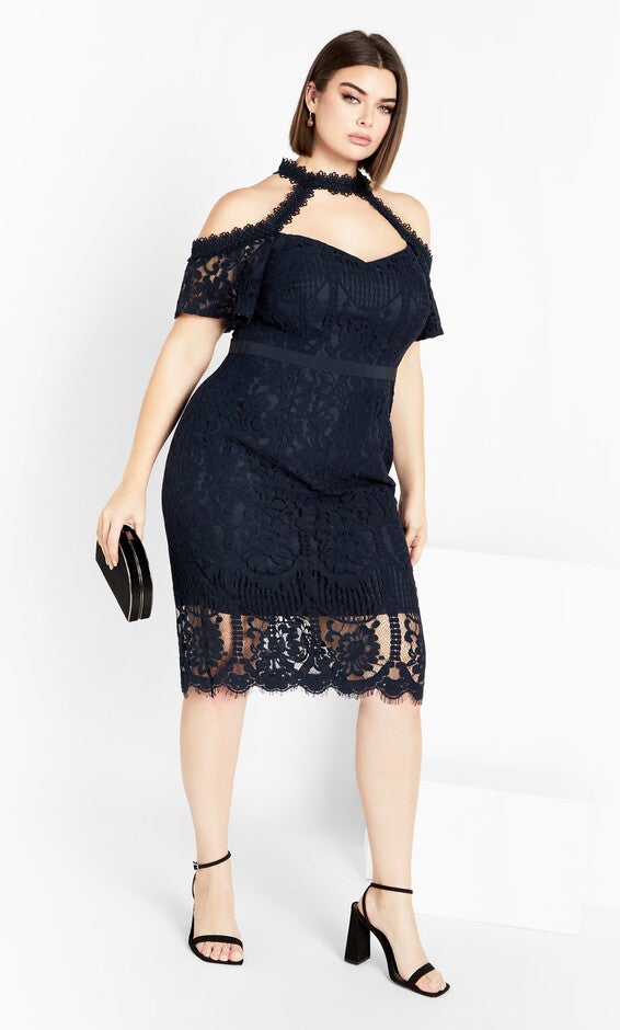 Pippa Lace Dress - navy, NAVY, alternate image number null