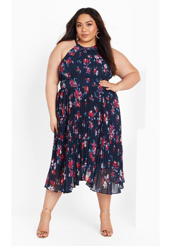 Miriam Print Dress - navy, NAVY LOTTE BUNCH, on-hover image number null