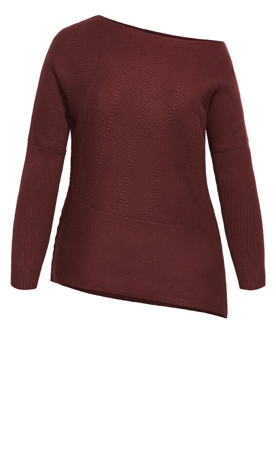 Lean In Sweater - bordeaux, RED, alternate image number 5