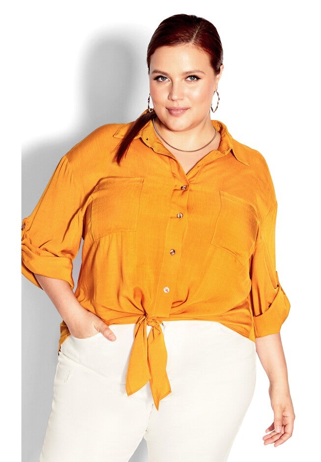 Tropical Tie Top - gold, YELLOW, on-hover image number 1