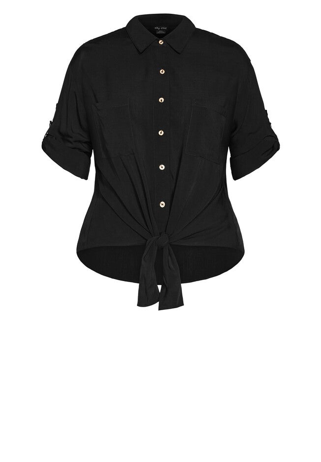 Tropical Tie Top - black, BLACK, alternate image number 5