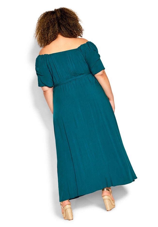 Tropical Tie Maxi Dress - harbor blue, BLUE, alternate image number null