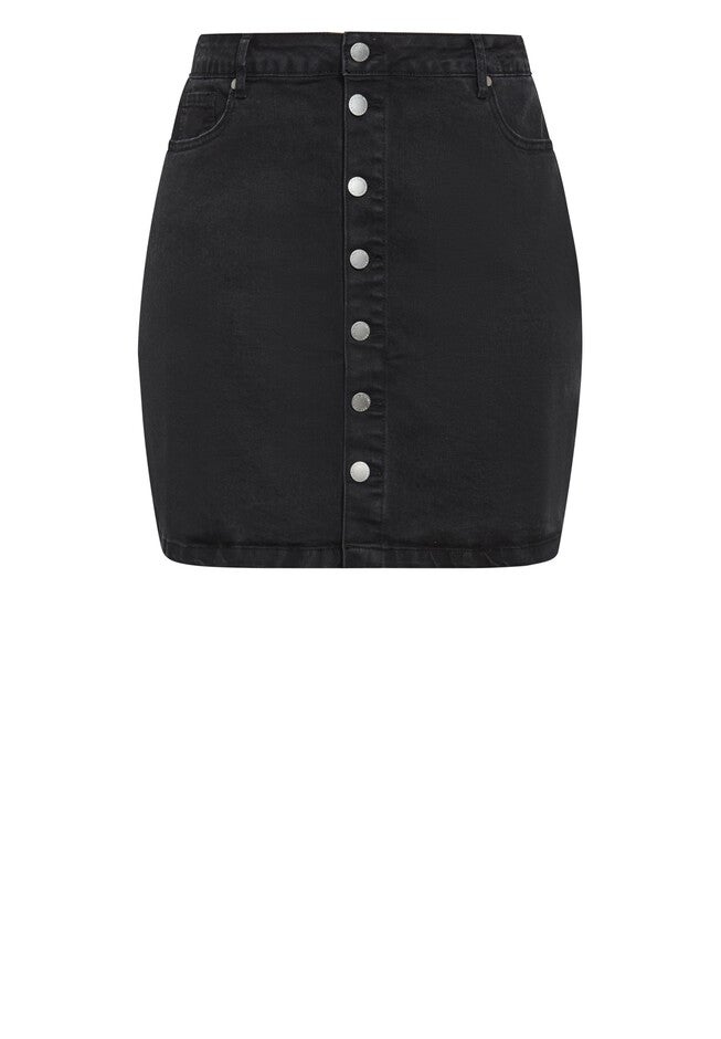 Island Denim Skirt - black, BLACK, alternate image number 4