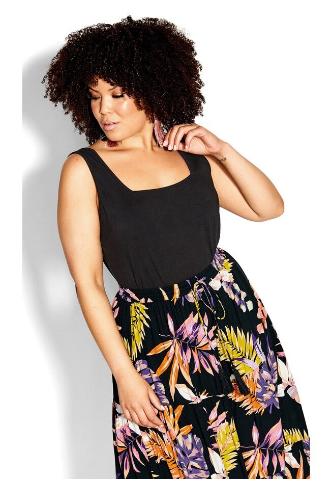 Paige Print Skirt - black, BLACK, alternate image number 2