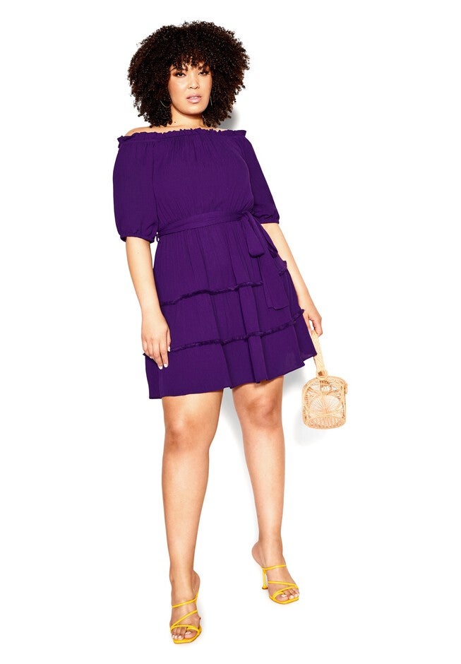 Fiesta Fringe Dress - acai, PURPLE, alternate image number null