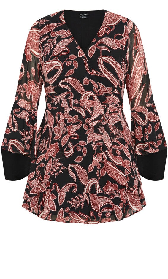 Paisley Dress - black, PAISLEY, alternate image number null