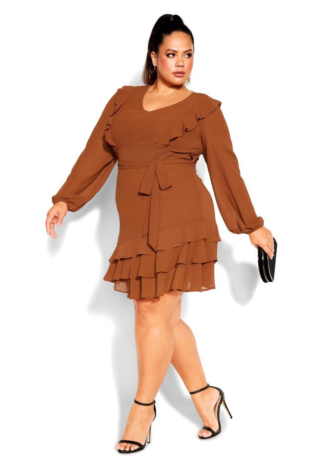 Pretty Ruffle Dress - ginger, ORANGE, alternate image number 5