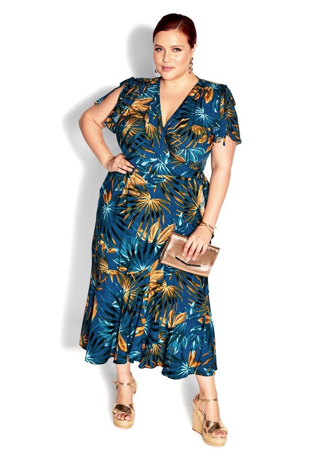Fiesta Print Maxi Dress - teal, BLUE, alternate image number 2