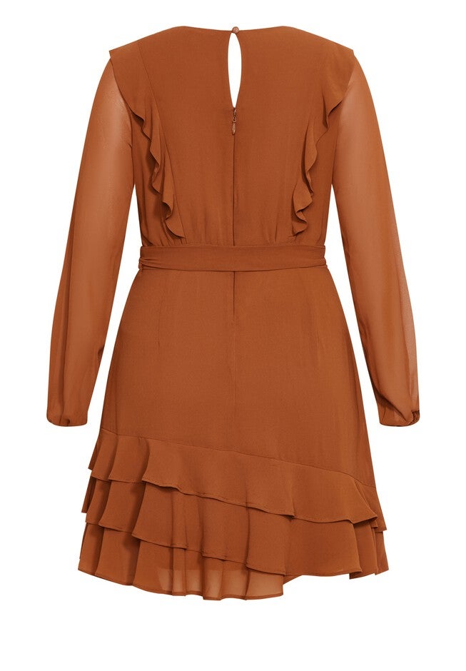 Pretty Ruffle Dress - ginger, ORANGE, alternate image number 4