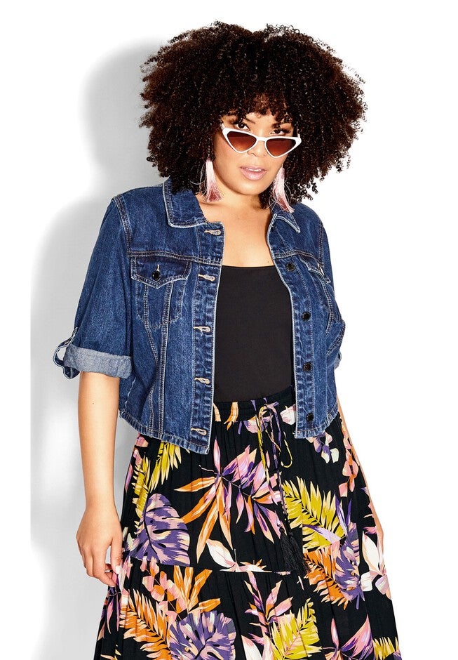 Paige Print Skirt - black, BLACK, alternate image number 4