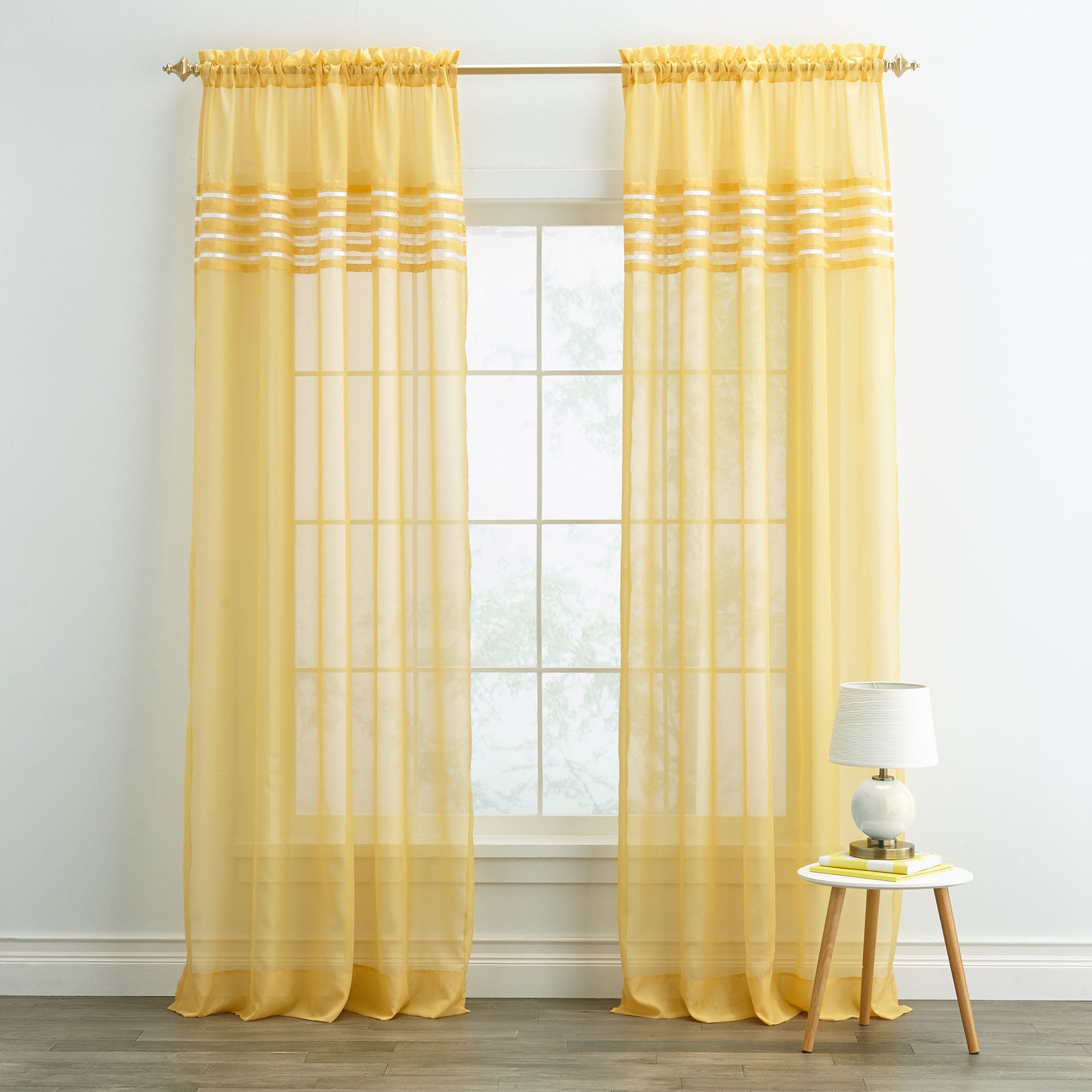 BH Studio Sheer Voile Pleated RodPocket Panel Eloquii