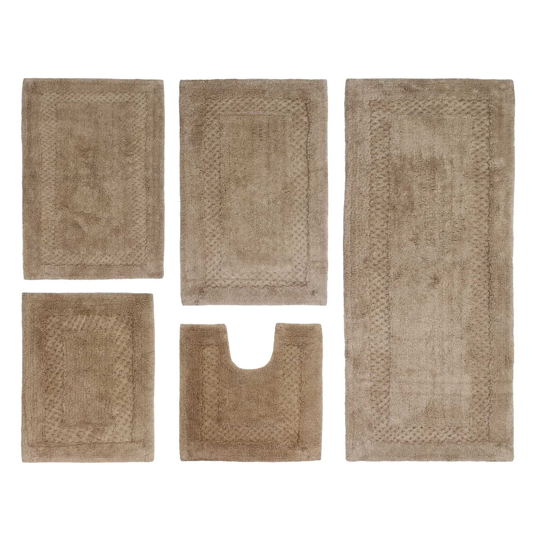 Classy Bathmat 5 Piece Bath Rug Collection, LINEN, hi-res image number 0