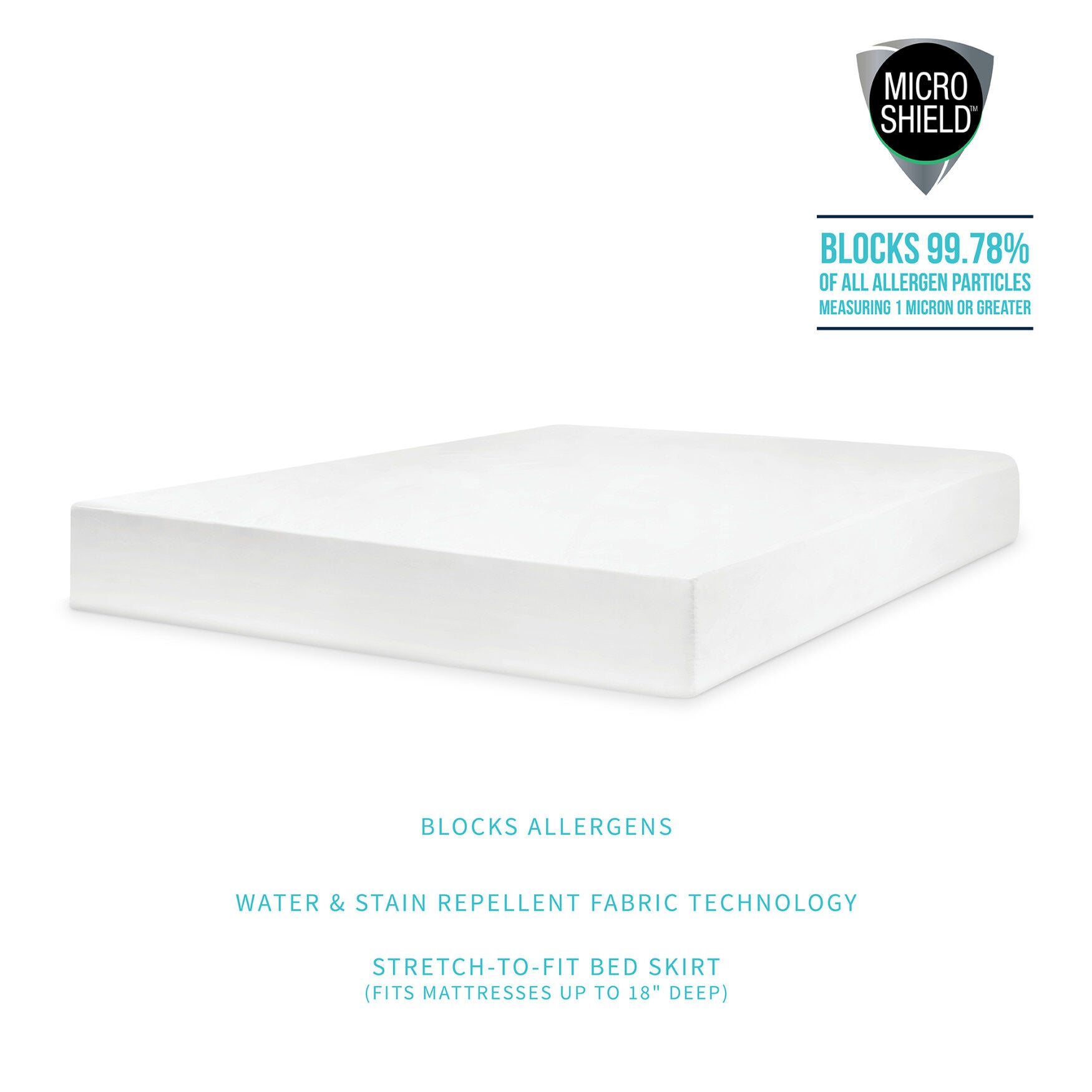 MicroShield Antiallergen Waterproof Mattress Protector, , alternate image number 9