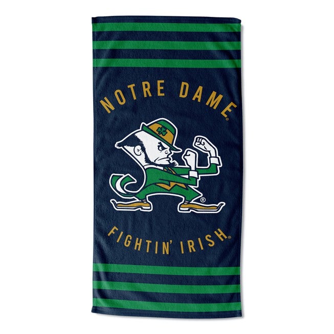 Notre Dame Stripes Beach Towel, MULTI, hi-res image number 0