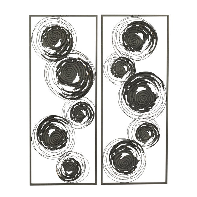 Set Of 2 Black Metal Contemporary Wall Decor, , alternate image number 2