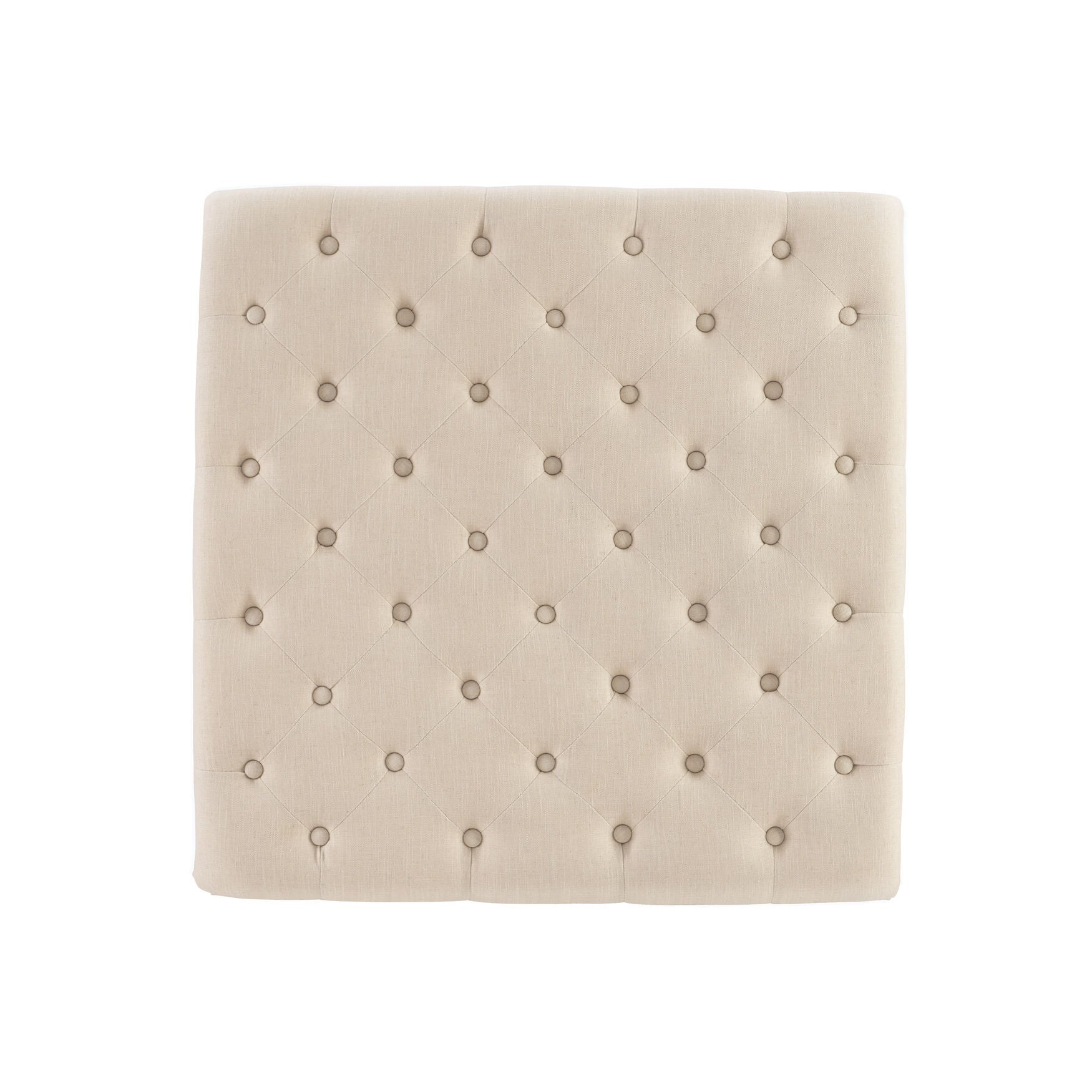 Isabelle Natural Square Tufted Ottoman, , alternate image number 2