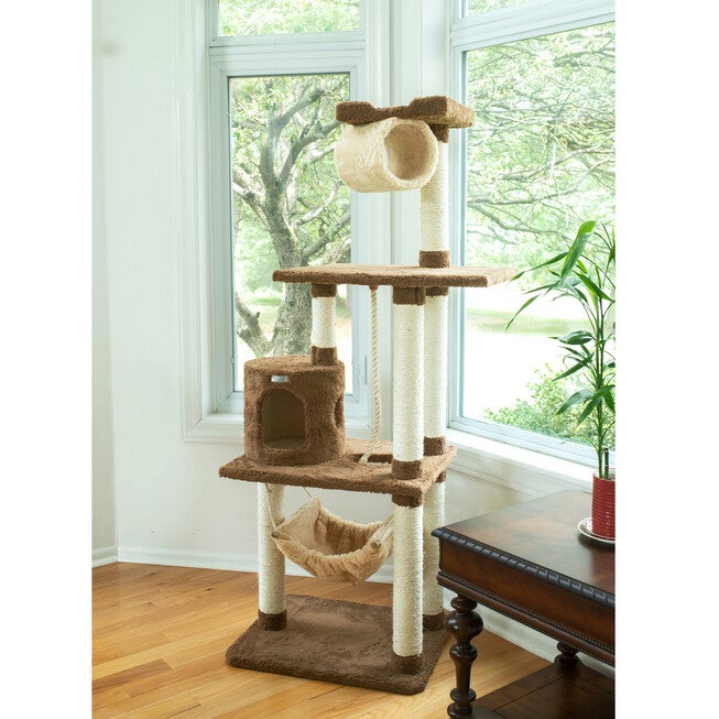 Real Wood 70 inches Cat Tree With Scratch Posts, Hammock, , alternate image number 3