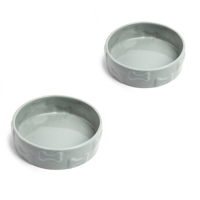 Set Of Two Manor Grey Small Pet Dog Cat Bowls, GREY, hi-res image number null