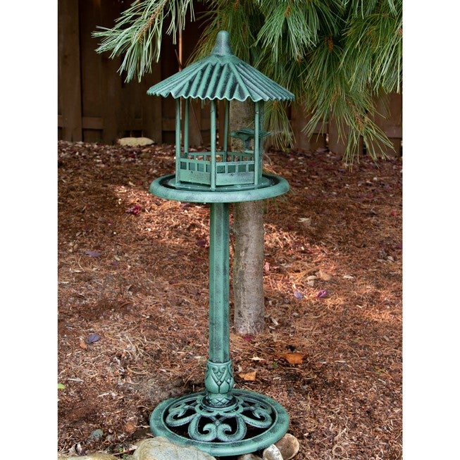 Verdigris Gazebo Standing Bird Feeder, , alternate image number 4