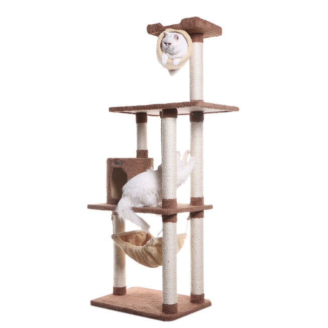 Real Wood 70 inches Cat Tree With Scratch Posts, Hammock, , alternate image number 7