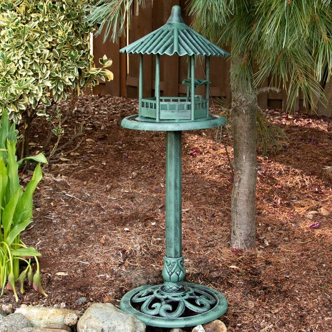 Verdigris Gazebo Standing Bird Feeder, , alternate image number 5