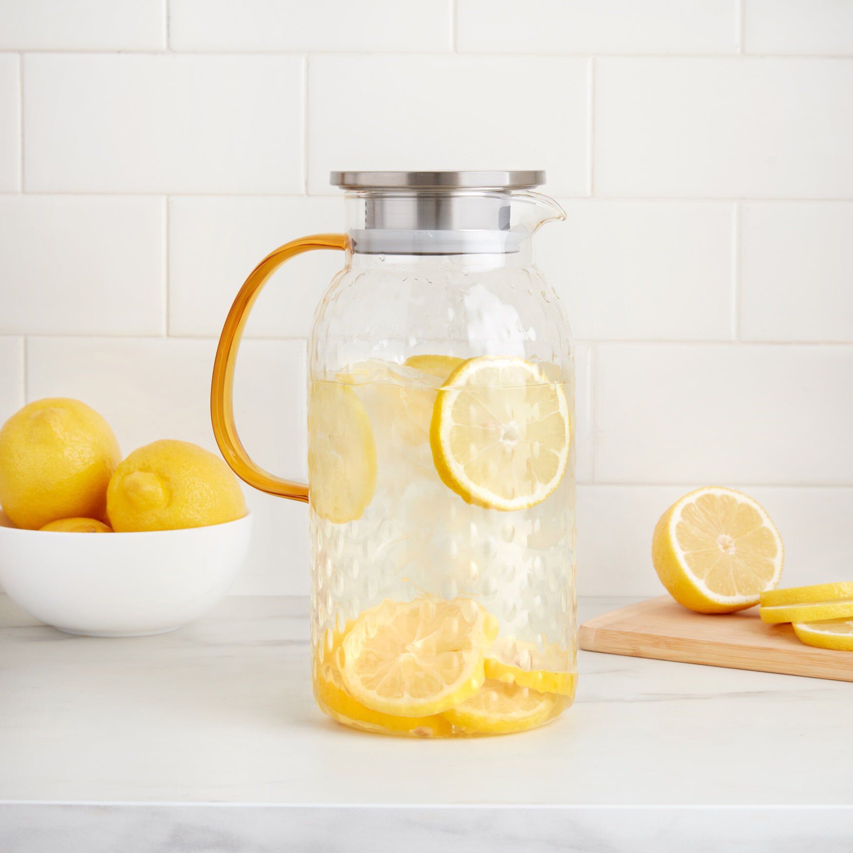 Garden Picnic Glass Pitcher, CLEAR, hi-res image number 0