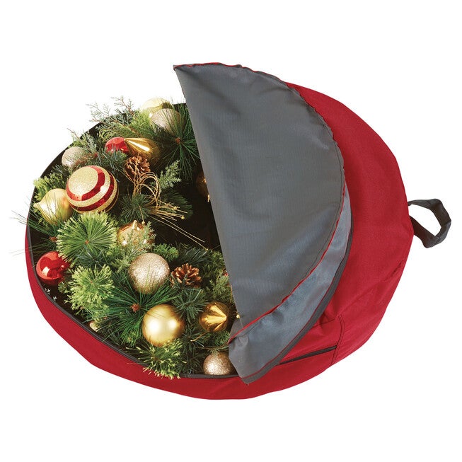 30 inches Wreath Storage Bag, RED, hi-res image number null