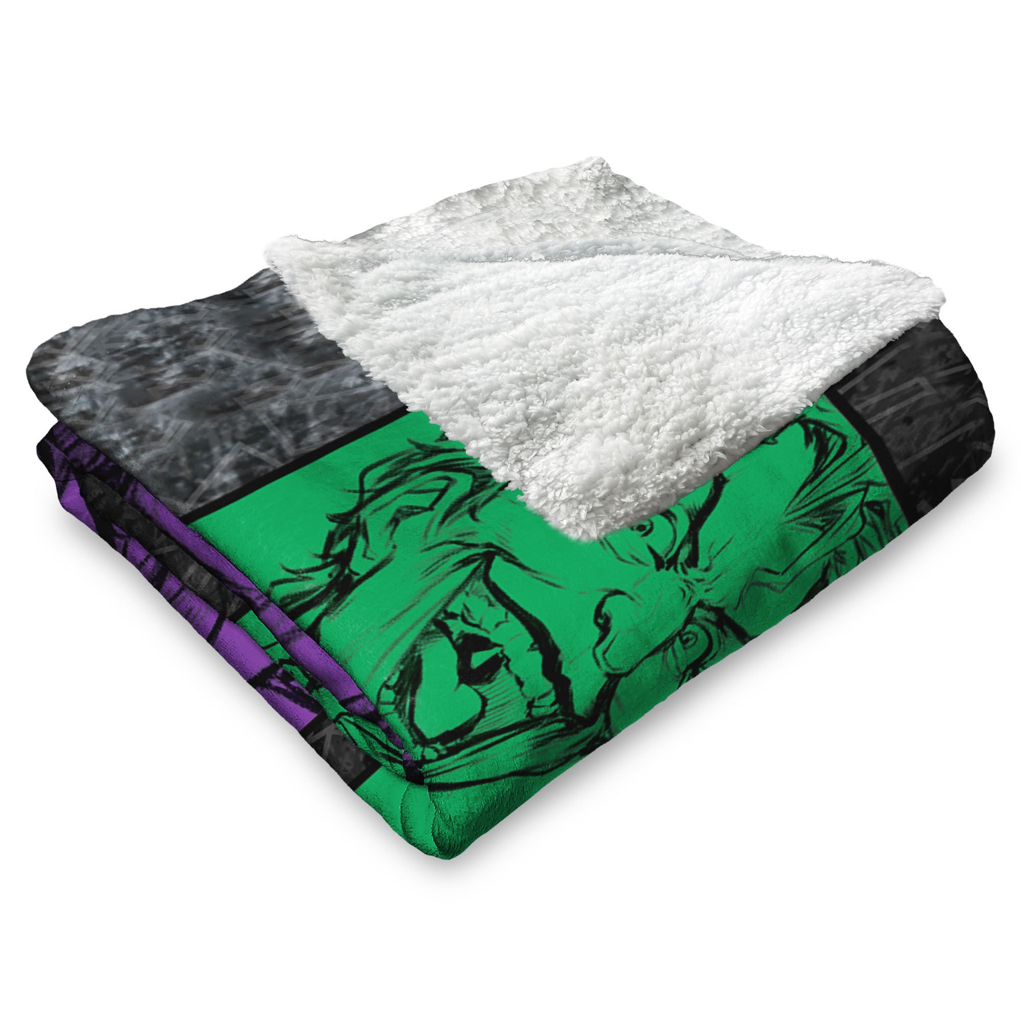 Warner Bros. DC Gotham Grin Silk Touch Sherpa Throw Blanket 50x60 Inches, GOTHAMTHROW, alternate image number 3