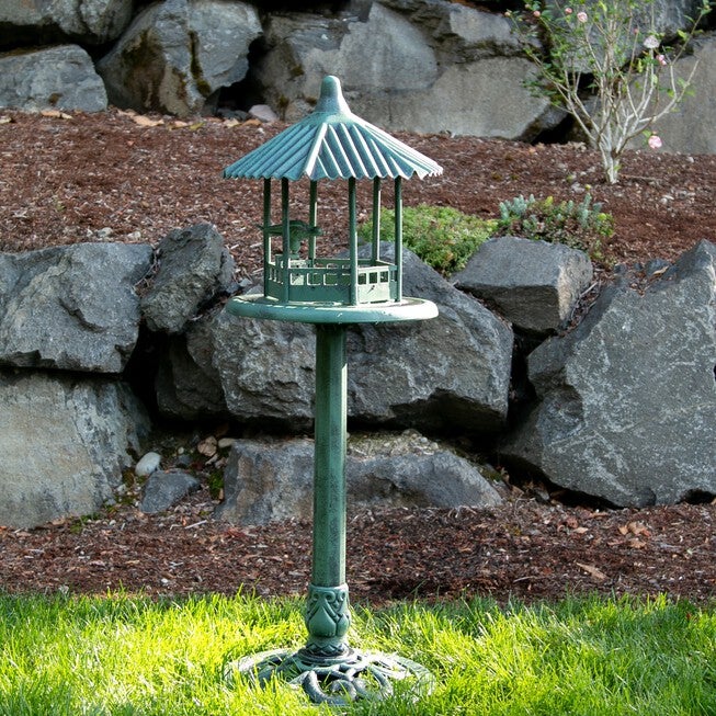 Verdigris Gazebo Standing Bird Feeder, , alternate image number 3