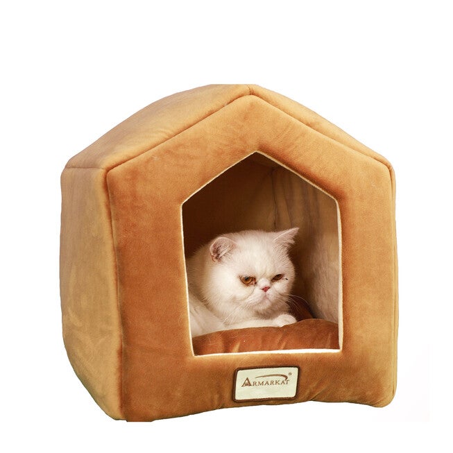 Small Indoor Pet Cat House, BROWN, hi-res image number null