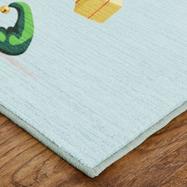 Elf Stockings Light Blue Kitchen Rug, , on-hover image number 1