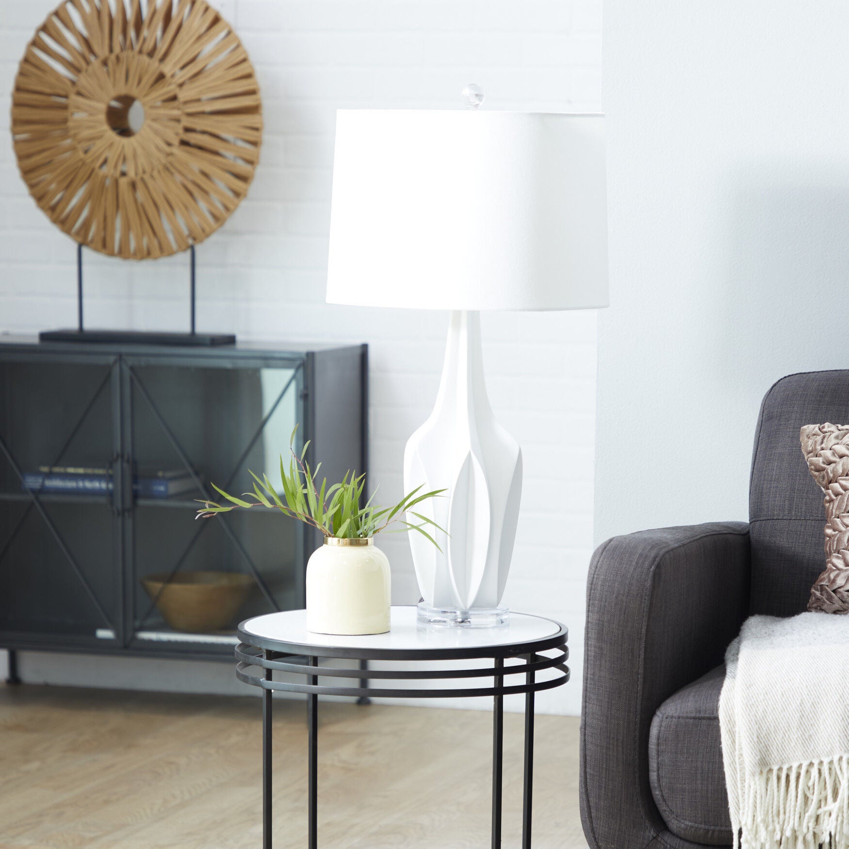 White Polystone Coastal Accent Lamp, , alternate image number 5