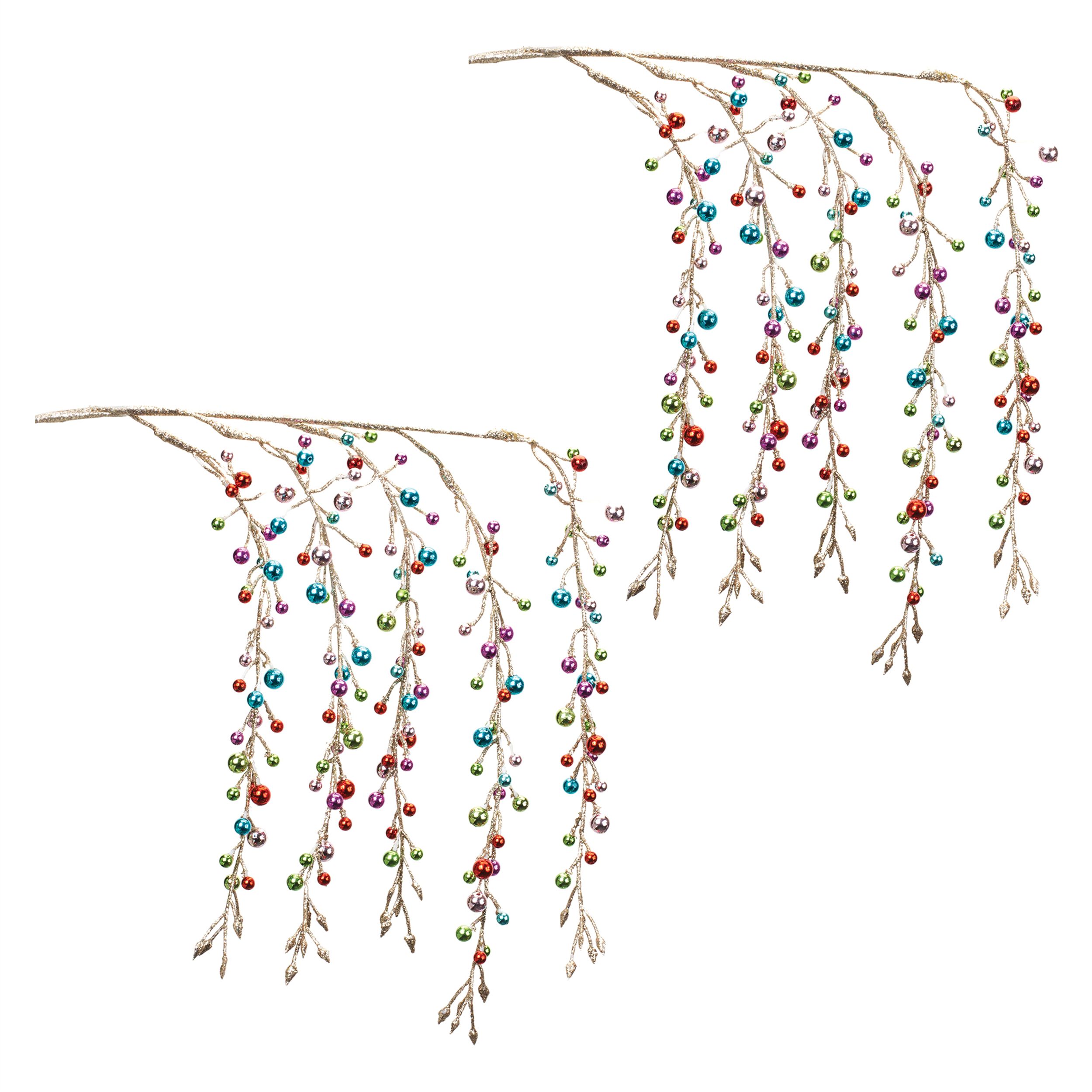 Hanging Bead Spray (Set of 2), GOLD PINK, alternate image number 2