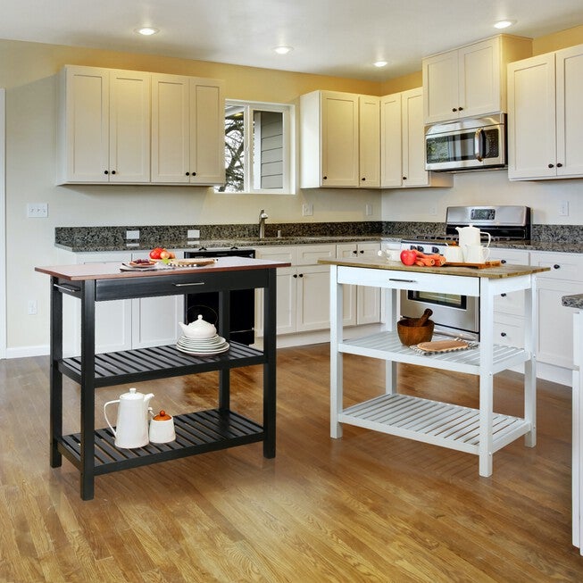 Kitchen Island with Solid Wood Top, , alternate image number 14